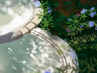 Sparkling water fountain apple pencil art digital art digital illustration digital painting fountain illustration illustrator ipad minimal painting procreate procreate pocket sparkle water