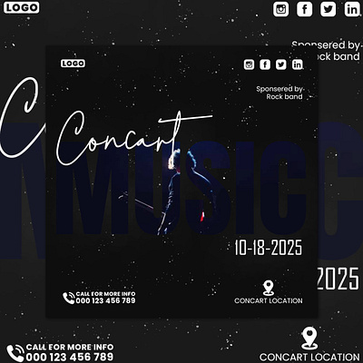 SOCIAL MEDIA POST DESIGN FOR MUSIC CONCART 3d branding design food graphic design illustration logo motion graphics ui vector