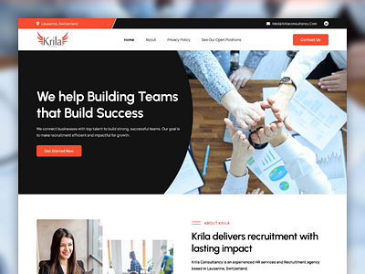Krila – Bold, Results-Focused Recruitment Platform Design corporate web design
