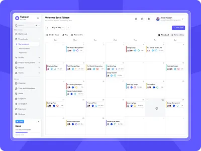 AI-Powered Time Tracking – My Timesheet Dashboard Design dashboard dashboard design design my timesheet time tracking ui ui design uidesign website design