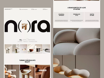 Furniture E-commerce Website brand identity e commerce elegant design furniture furniture website grid layout homepage design interior design landing page modern design product gallery product page typography ui design ux design web design web showcase website website layout