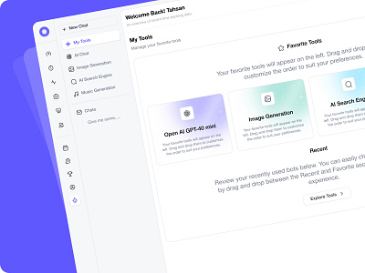 AI Powered Time Tracking & AI Chat My Tools ai ai tools dashboard dashboard design design productivity time ui ui design uidesign website design