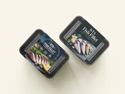 Fish Tray Label & Packaging Design box branding business business identity container design fillet fish label label design marketing meat pack package packaging plastic polythene seafood storage tray