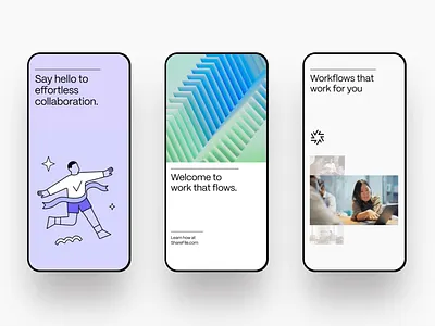 Effortless Collaboration Onboarding Flow app onboarding app screens clean design collaboration tool design mockup digital design mobile app mobile interface mobile ui onboarding flow product design saas app simple design ui design user journey ux design ux flow uxui workflow app