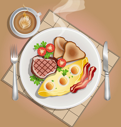 Vector illustration “Breakfast” breakfast illustration illustrator vector graphics