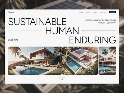 Landing page design - FORMA Architects hero section landing page product design ui uiux design ux web design