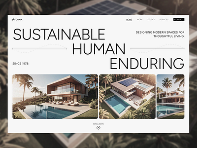 Landing page design - FORMA Architects hero section landing page product design ui uiux design ux web design