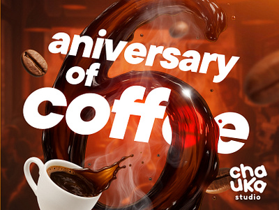 6th Aniversary of a Coffee House 3d affinity designer aniversary cafe coffee coffee house fluid ipad pro social media some