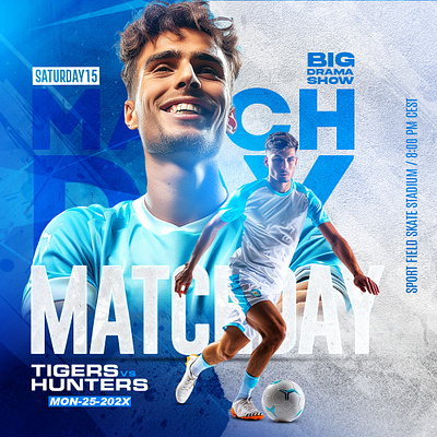 Inspirational Football Tournament Banner Designs, Match Day banner digital poster editable flyer event flyer facebook ad football design football poster game day design instagram post instagram post design matchday poster matchday template modern sports design poster poster design psd template social media post design sports sports graphic sports template