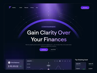 Finance Dashboard Hero – UI Concept 3d website hero section homepage homepage design landing landing page landing page design ui ui design ui ux user experience user interface web design website webste design