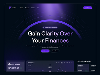 Finance Dashboard Hero – UI Concept 3d website hero section homepage homepage design landing landing page landing page design ui ui design ui ux user experience user interface web design website webste design