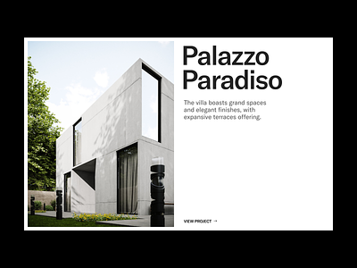 Palazzo Paradise - Architecture architecture branding design header minimal typography ui ux web