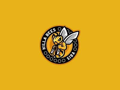 KILLA BEES logo animal bee bees esports fly gaming gold graphic design illustration logo mascot vector