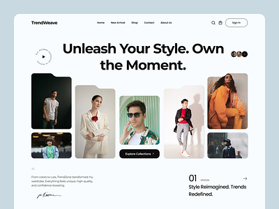 TrendWeave – Fashion Website UI ecommerceui fashiondesign styleredefined trendweave ui uiuxdesign web site webdesign websiteui