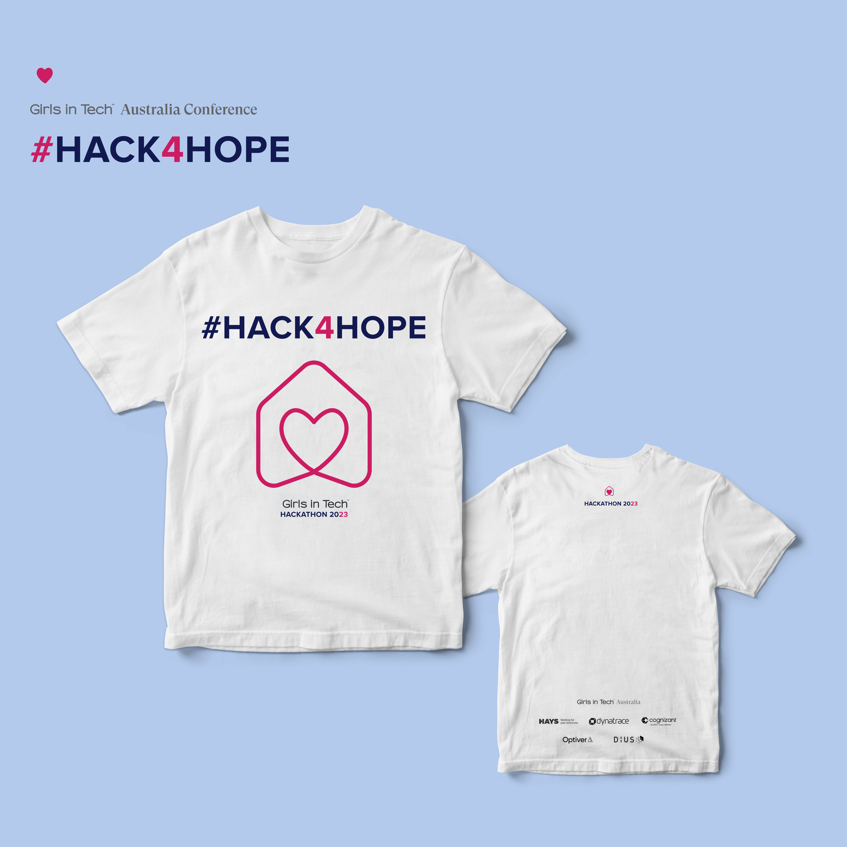 Hack for Hope T-shirt graphic design visual design
