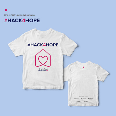 Hack for Hope T-shirt graphic design visual design