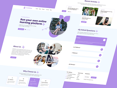 E-learning Website Ui animation e learning educational landing page modern design ui ux website