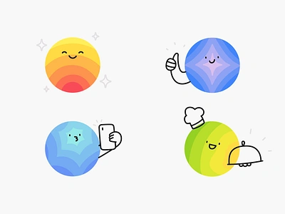 Gradient Circles character character design chef circle cooking drawing glow gradient hand drawn healthy illustration illustrator minimal photo selfie thumbsup vector