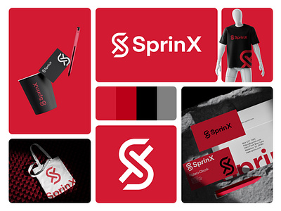 SprinX - Modern Tech Brand Logo Design abstract logo ai logo artificial intelligence brand identity branding freelance logo design graphic design logo logo design logo designer logo inspirations logo type modern logo s logo spacex logo symbol tech logo technology logo timeless logo unique logo