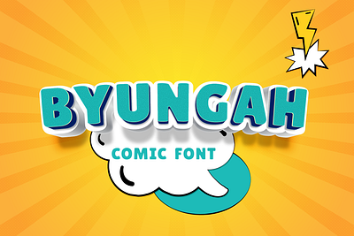 Byungah Comic Font book cartoon children comic font fonts kid letter typography