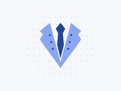 Suits to Career Logo blue branding buttons calm formal illustration logo minimal shape simple suit tie v wear