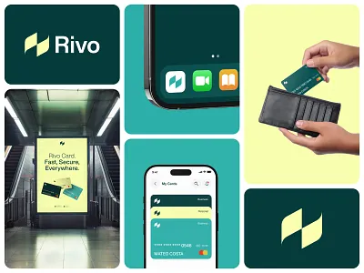 Rivo | Branding for Fintech & eBanking Mobile App brand identity branding design finance fintech gateway logo logo design logo designer minimal modern payment saas web3