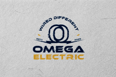 Omega Electric blue brand branding design electric electrical graphic design logo logo design omega omega logo vector yellow