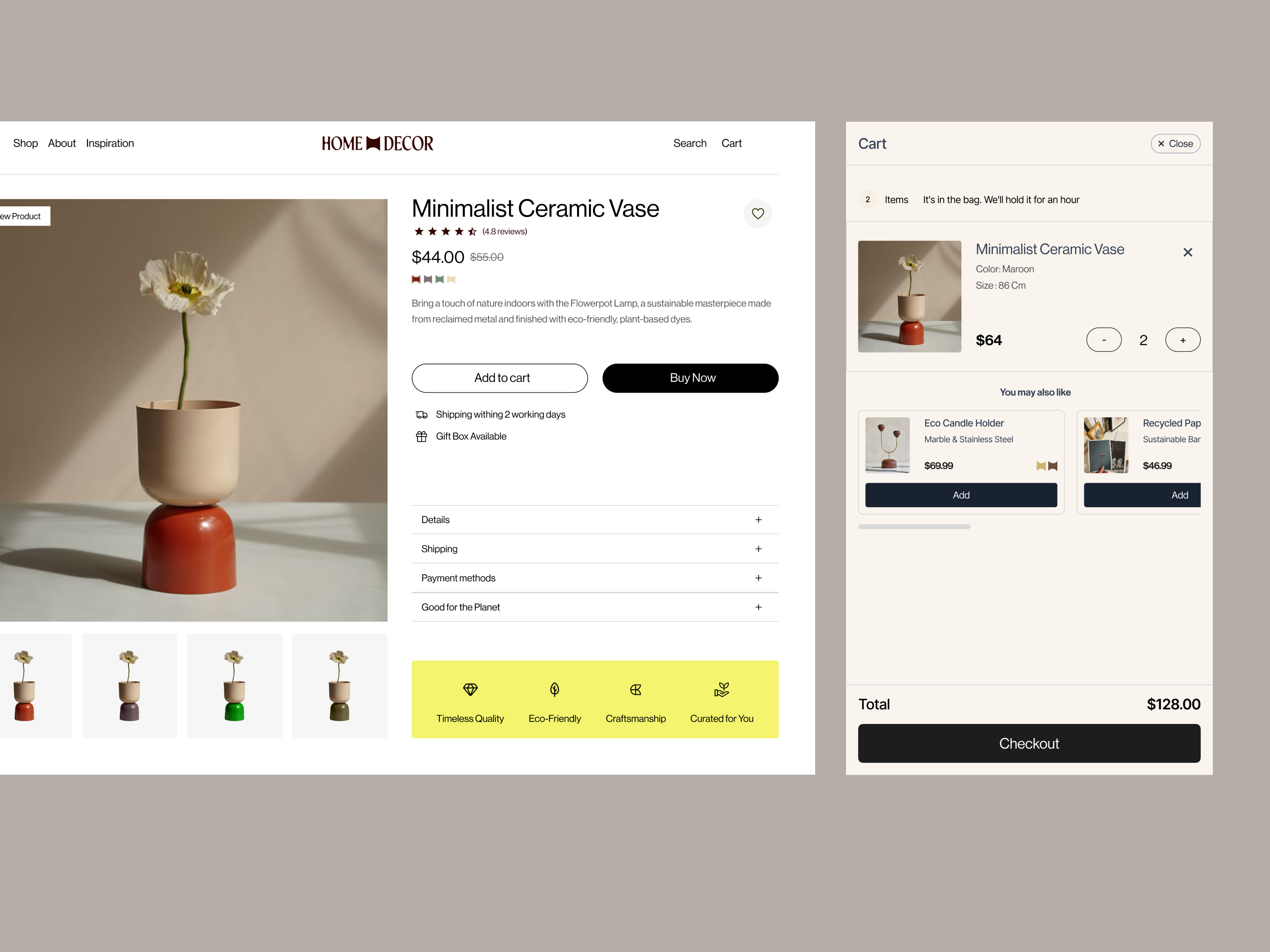 Example of Ecommerce Website | Checkout, Cart, UI/UX Design