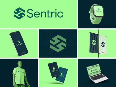 Sentric Logo and brand with brand guidelines brand guidelines brand identity branding custom logo design graphic design icon identity logo logo designer logo mark logodesign logos presentation s s logo symbol