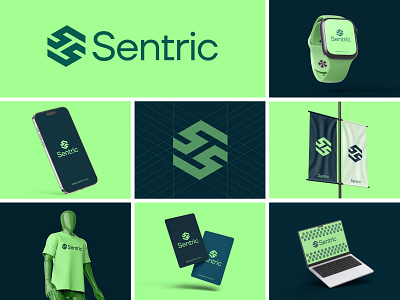 Sentric Logo and brand with brand guidelines brand guidelines brand identity branding custom logo design graphic design icon identity logo logo designer logo mark logodesign logos presentation s s logo symbol