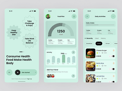 Diet and Food Tracker App Design app app design counter diet diet app fitness app food and drink health app healthy eating macrotracker mobile mobile application nutrition protein tracker weight weight lifting weight loss workout app workout tracker