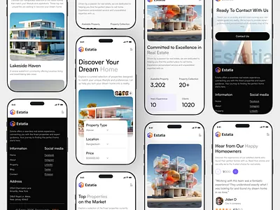 Estatia - Mobile responsive version creative house minimal mobile mobile app mobile design real estate responsive ui uiux ux design