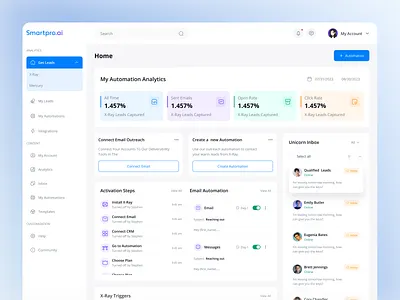 AI-Powered Automation Dashboard – Smart Pro ai tools ai ux artificial intelligence automation automation ui clean ui dashboard dashboarddesign productdesign roductivity tool smart assistant smart dashboard smart pro web app workflow automation