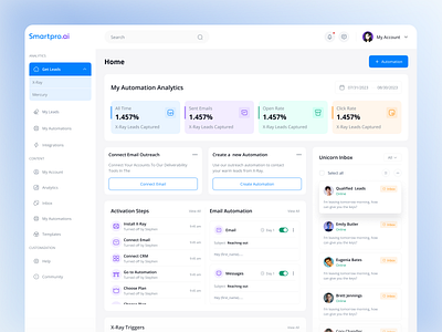 AI-Powered Automation Dashboard – Smart Pro ai tools ai ux artificial intelligence automation automation ui clean ui dashboard dashboarddesign productdesign roductivity tool smart assistant smart dashboard smart pro web app workflow automation