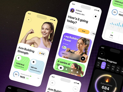 sport & workout mobile ui design app design esport fitness fitness app gym health health app ios minimal mobile mobile app design sport app training ui ux workout