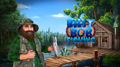 Logotype animation for the Fishing themed slot game digital art fishing game fishing slot gambling game art game design graphic design logo logo design logo development logo snimation logotype animation slot art slot designer slot game art slot game design slot logo