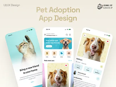 A Pet Adoption App That Feels Like Home pet adoption app pet app ui uiux web design