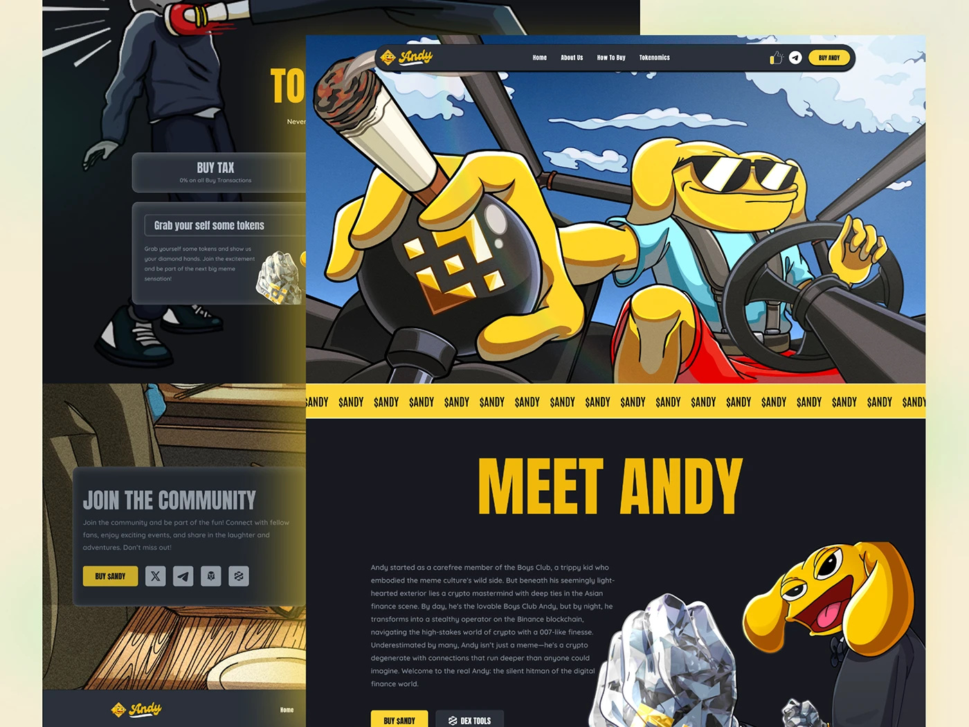 Example of Meme Coin Website Design