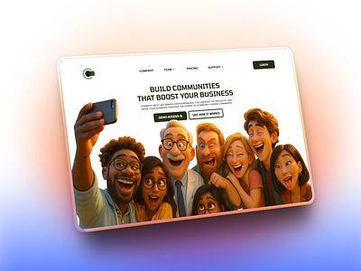 Social Commerce Community Platform - Hero Section herosection landingdesign socialcommerce ui ux webdesign