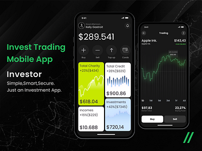 Trading Mobile iOS App Design android black design finance green investment ios mobile mobile app mobile ui product design trading ui ux