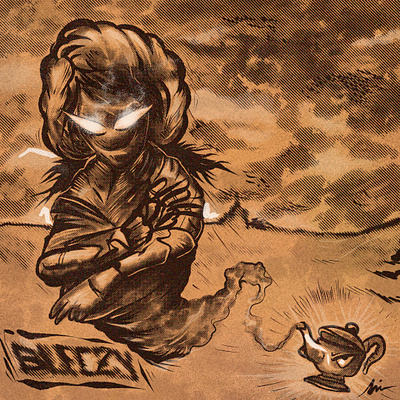 "Genius off the Lamp" art branding cartoon color pencil comic design draw dream fantasy fun genius graffiti hiphop illustration manga monochrome music sepia vintage water ink