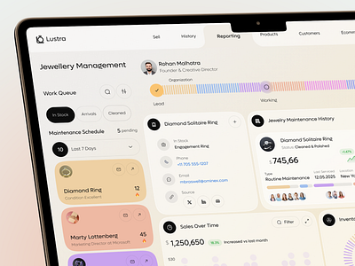 Lustra Jewelry Shop Management Dashboard admin dashboard dashboard dashboard design ecommerce dashboard jewellery jewellery online jewellery shop jewelry jewelry store modern dashboard product design saas dashboard ui dashboard ui design ui ux user dashboard ux design web app web ui