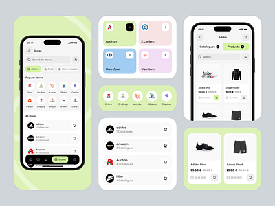 Ecommerce - Mobile App UI Design adidas app app design clean ui design ecommerce app fashion app mobile app design mobile commerce mobile shop modern app ui product card ui product showcase shopping app store listing