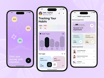 Habit Tracker Mobile App app design chart habit habit assistance habit tracker health app minimal mobile mobile app onboarding tracker tracker mobile ui ui ui design
