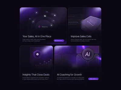 Naoma — AI Sales Bento 💼⚡️ bento bento section bento web design design figma figma design framer graphic design illustration typography ui ux web design webdesign