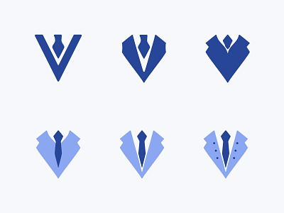 Suit Logo Progress blue branding classic clean formal illustration logo minimal progress shape suit tie v work
