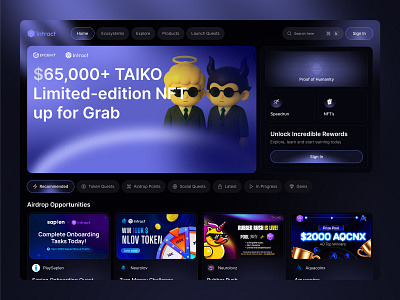 Learn & Earn Web3 blockchainux cryptoeducation cryptoui defi learntoearn nfts onboardingweb3 productdesign ui design uxui web design web site web3 web3design