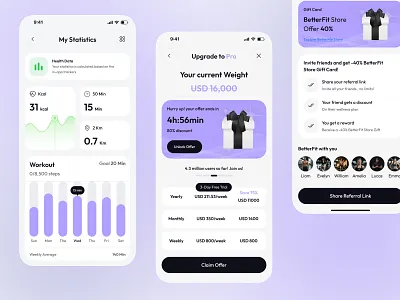 Fitness App Design Concept | My Statistics activity tracker app app design calorie chart calorie statistics dashboard fitness app fitness mobile app fitness tracker health tracker mobile app sports mobile app statistics tracker app ui design ux design