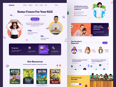 Edukids - Kids School Website children kids academy kids education kids learning kids school website kindergarten landing page landingpage parenting preschool website school school website schooling startup teaching web design web designer webdesign website design website designer