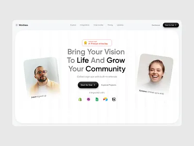Waitless — Hero for Referral-Driven Signup Tool 🚀 figma design framer development graphic design hero hero secton light product. design saas saas hero ui uiux ux uxui web dev website website builder website design
